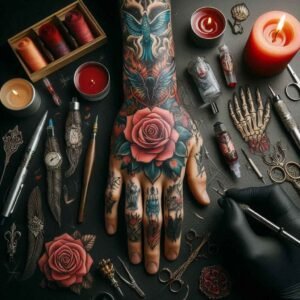 Tattoo Aftercare hand with flower