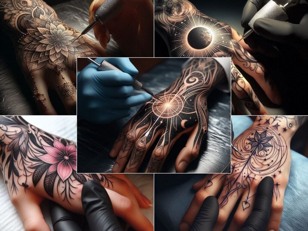 Collage of Hand tattoos